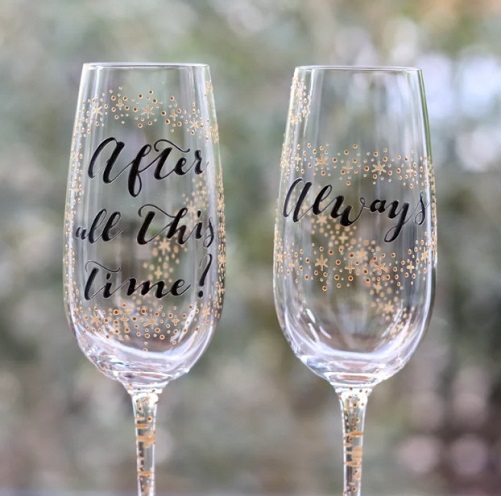 After All This Time Champagne Flutes Harry Potter Wedding Gift 