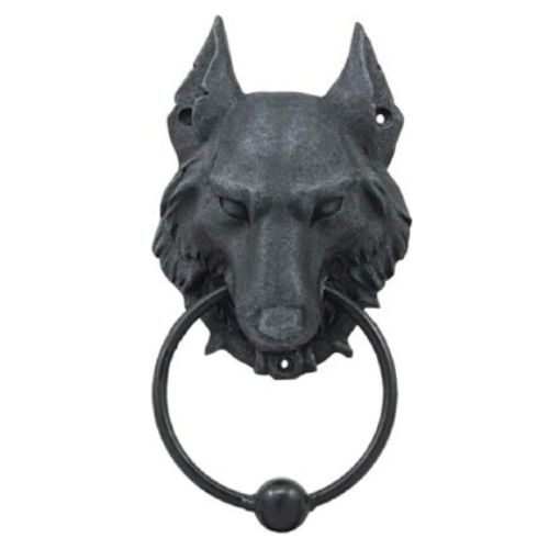 Evil Wolf Gargoyle Resin Door Knocker Statue Figurine