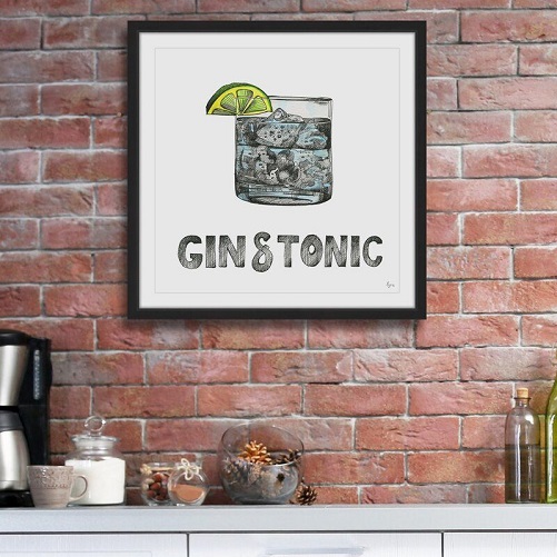 Gin-Tonic-Framed-Drawing-Print