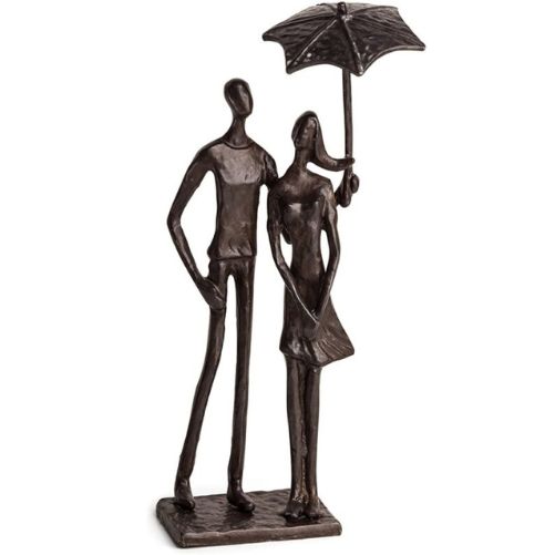Loving-Couple-Under-Umbrella-Bronze-Sculpture-Bronze-Anniversary-Gift-For-Him