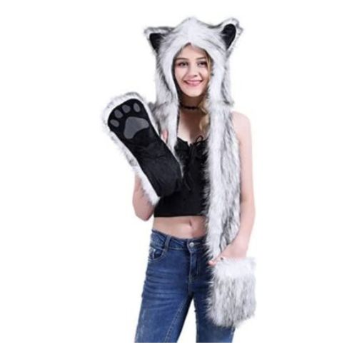 Paws-Furry-Wolf-Hats-Gloves-Scarf