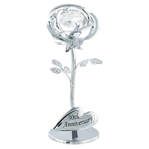Silver Plated Flower Crystal Gifts For Her
