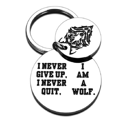 Wolf Inspirational Keychain Gift 