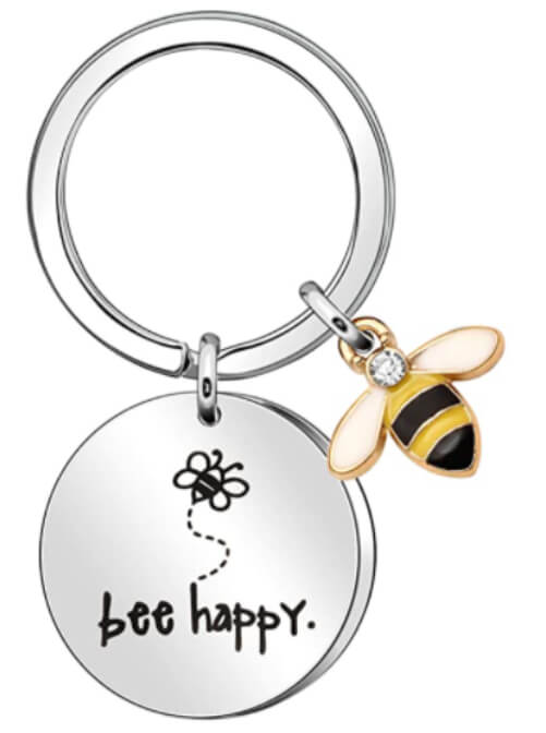 Women_s-Keychain-Bee-Happy-Keyring-Keychain-bee-gifts