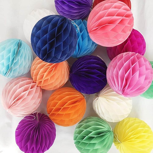 Honeycomb-Balls-wedding-gift-wrapping-ideas