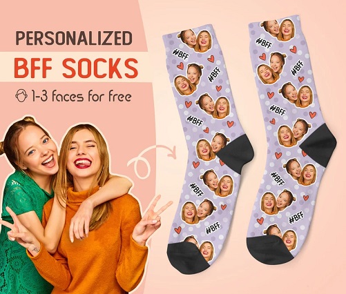 Personalized-Best-Friends-Photo-Sock-5-senses-gift-ideas-for-best-friend