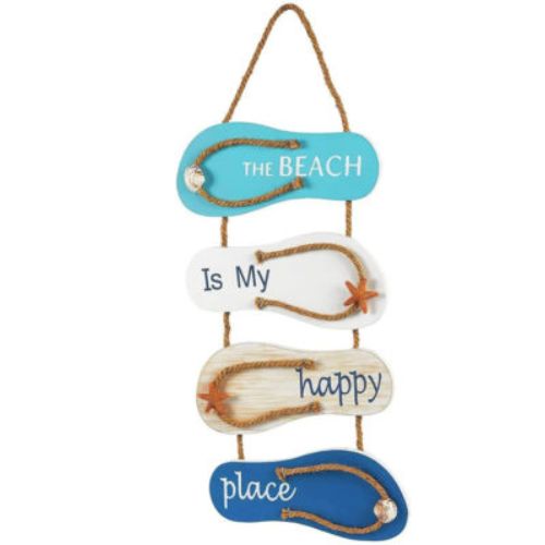 The-Beach-is-My-Happy-Place-Themed-Nautical-Flip-Flop-Wall-Sign-wedding-gift-wrapping-ideas