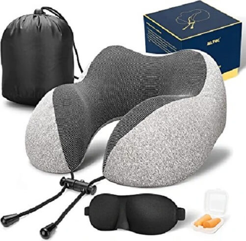 gifts-that-start-with-t-Travel-Pillow-100_-Pure-Memory-Foam-Neck-Pillow