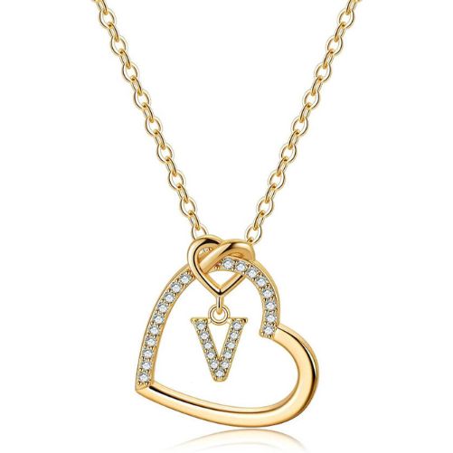 V-letter-Gold-Filled-Heart-Initial-Necklaces
