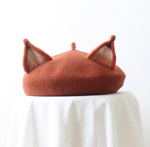 Fox Ear Beret Hat fox gifts