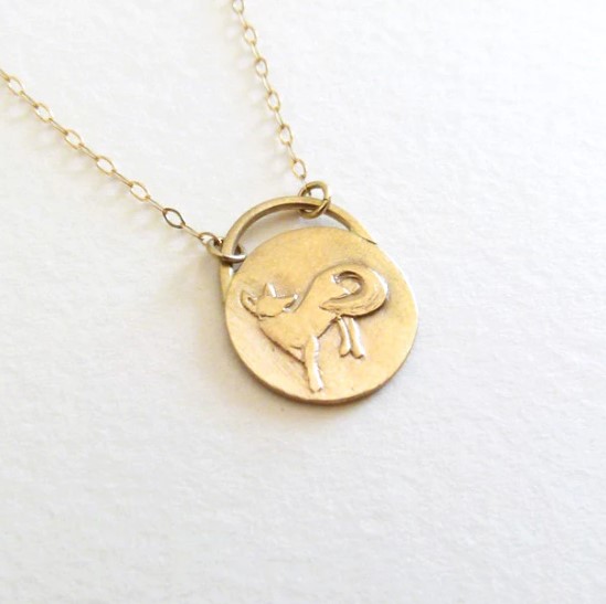 Gold Fox Charm Necklace
