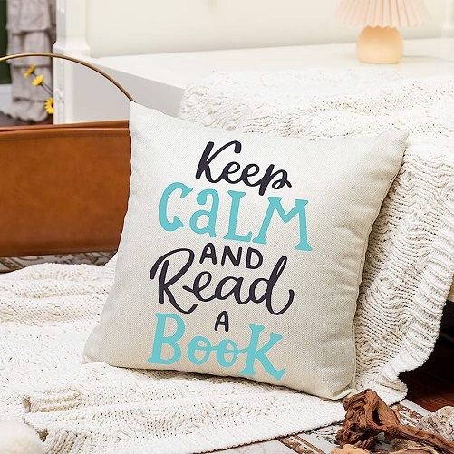 Keep Calm and Read A Book Pillow gifts for literature lovers