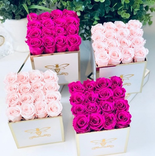 Personalized Bridesmaid Boxes with Preserved Roses