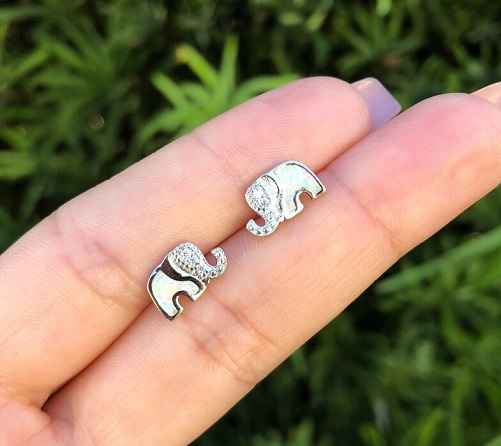 Sterling-Silver-Elephant-Stud-Earrings