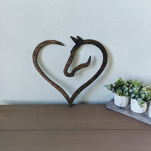 Wooden Horse Heart Sign gifts for horse lovers