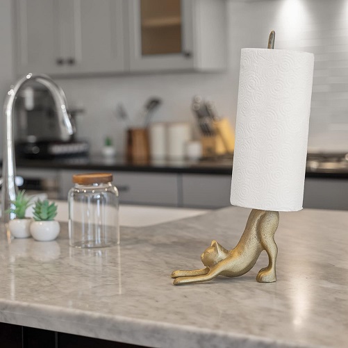 Gold Cat Paper Towel Holder gifts for cat lovers
