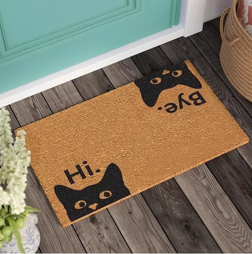 Hi and Bye Cats Doormat