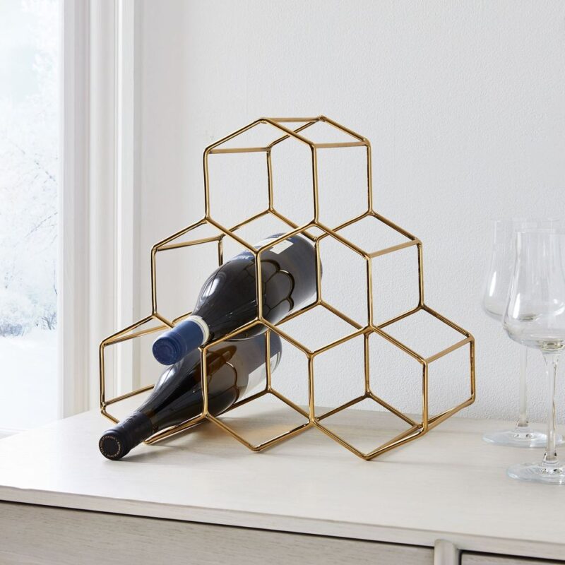 Honeycomb Metal Wine Rack gifts for wine lovers