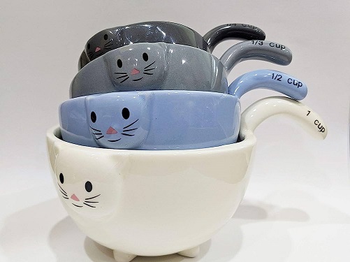 One Hundred 80 Degrees Ceramic Cat Measuring Cups