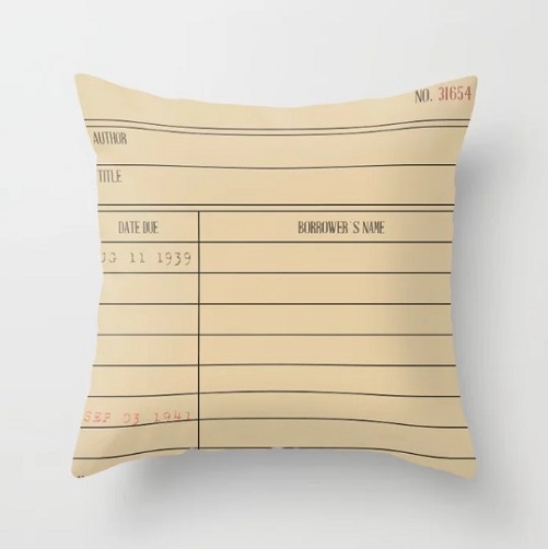 Personalized Library Card Pillow