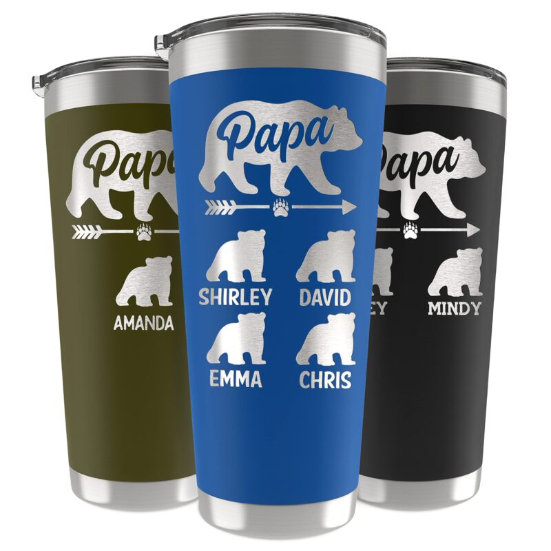 Personalized-Papa-Bear-Tumbler-personalized-gifts-for-him