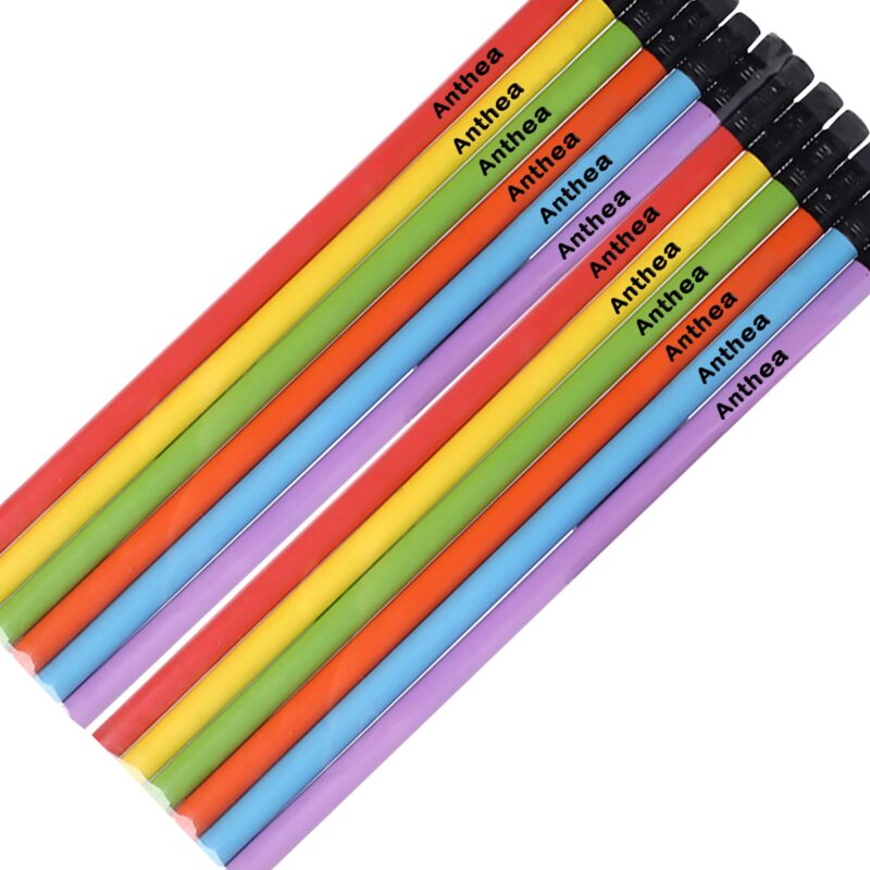 Personalized Rainbow Pencil Set