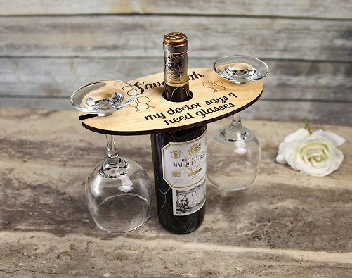 Personalized Wine Glass Caddy gifts for wine lovers