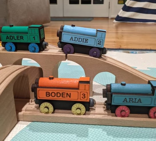 Personalized Wood Train Set personalized childrens gifts