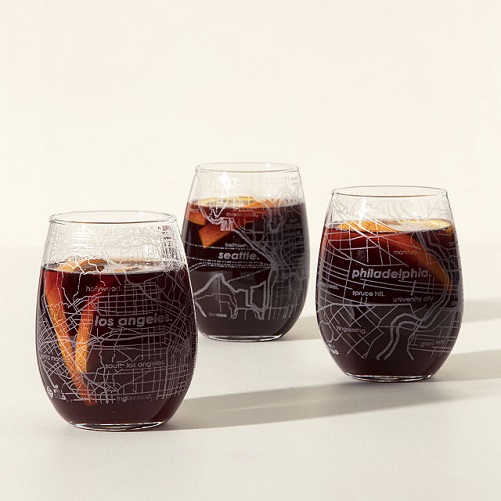 Urban Map Wine Glass gifts for wine lovers