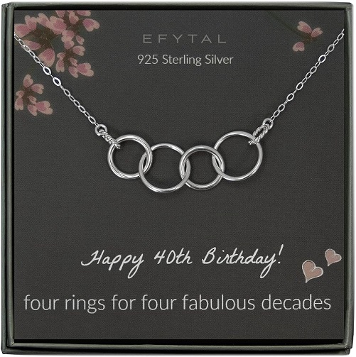 40th Birthday Circle Necklace 40th birthday gift ideas women