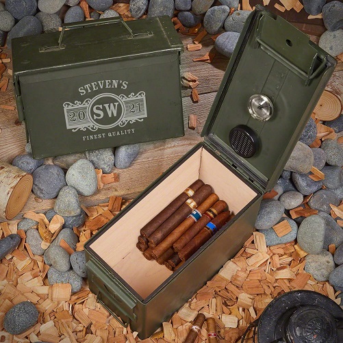 Engraved Ammo Can Humidor gifts for cigar lovers