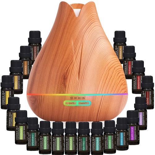 Essential Oil Diffuser Set With Ambient Light Settings