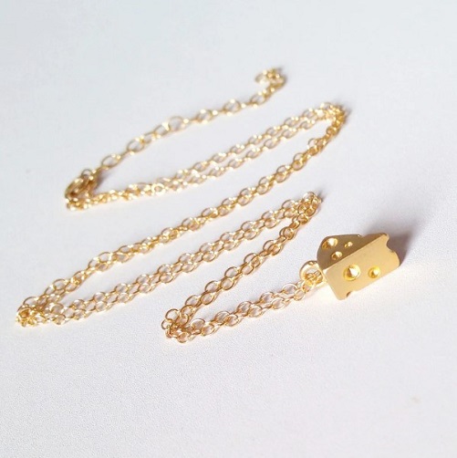 Gliget 3D Gold Cheese Necklace