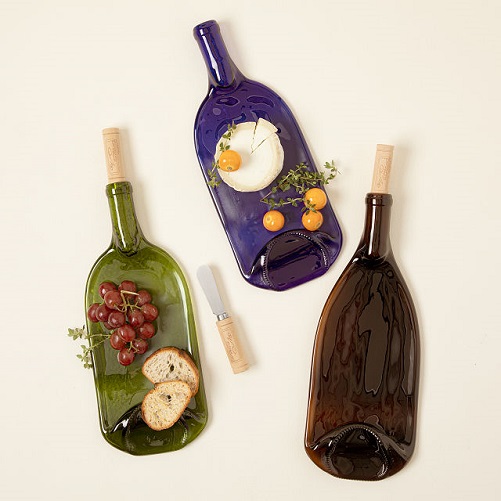 Wine Bottle Platter with Spreader gifts for cheese lovers