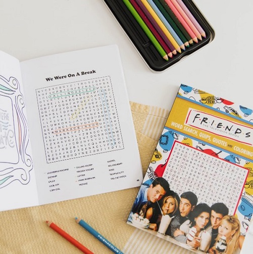 'Friends' Word Search, Quips, Quotes, and Coloring Book