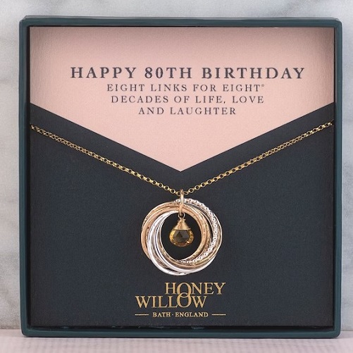 80th Birthday Birthstone Necklace 80th birthday gift ideas