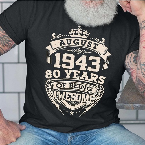 80th July Years Of Being Awesome T-shirt