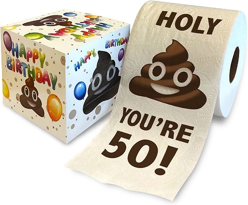 Amusing 50th Birthday Gag Gift Toilet Paper