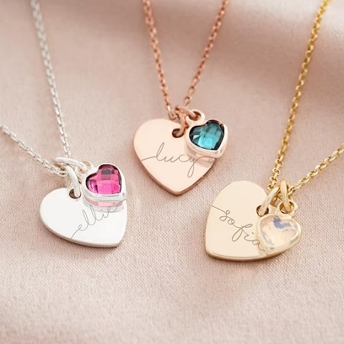 Birthstone Name Necklace gifts for sister in law