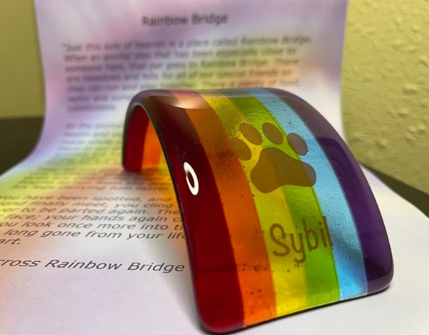 Glass Rainbow Bridge Pet Memorial Gift