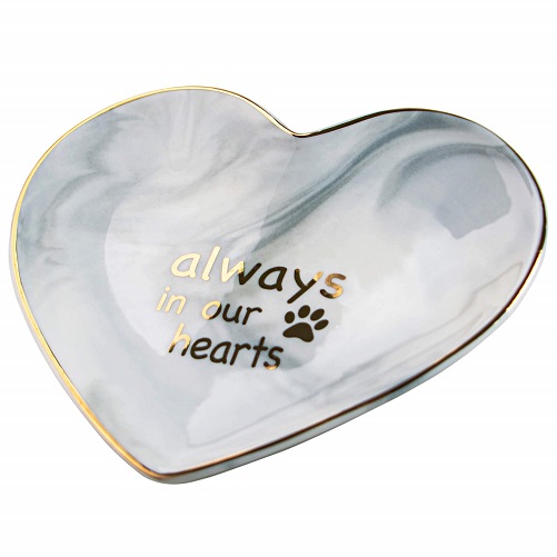 Marble Ceramic Heart Jewelry Tray pet loss sympathy gifts