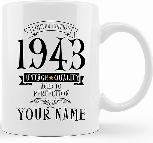 Personalized Black White Mug 80th birthday gift ideas