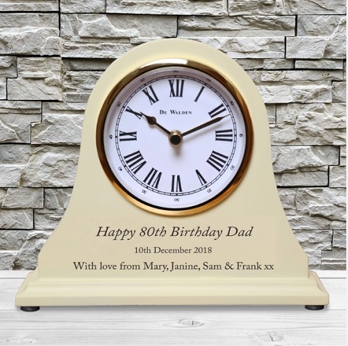 Personalized Engraved Clock 80th birthday gift ideas