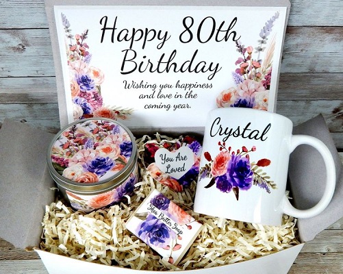 Personalized Gift Basket 80th birthday gift ideas