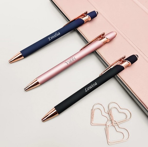 Personalized Luxurious Soft Touch Rose Gold Pen