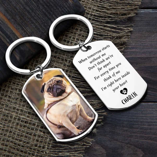 Stainless Steel Keychain Pet Loss Sympathy Gift