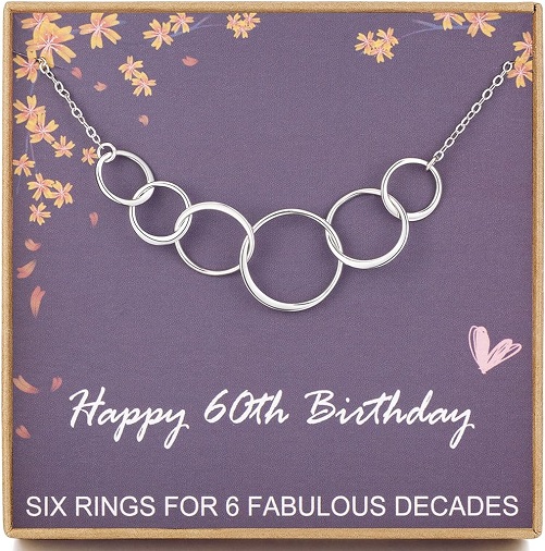 Six Ring Necklace 60th birthday gift ideas for women