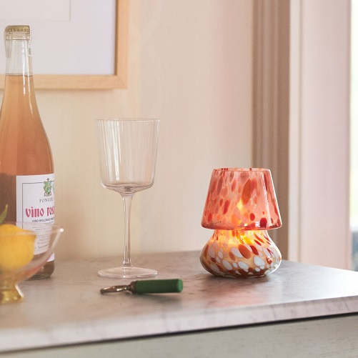 Cheena Petite Apple Cider Champagne Mushroom Candle Lamp