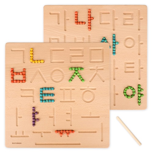 Double-Sided Wooden Korean Letter Alphabet Board