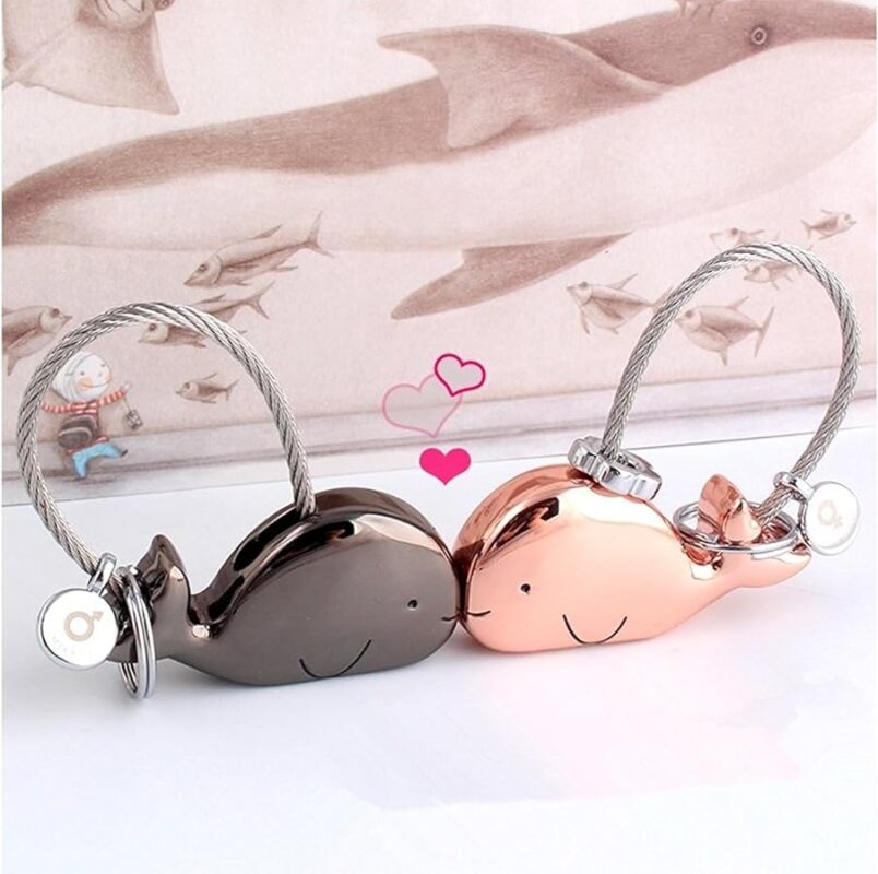 Kissing Whale Keychains